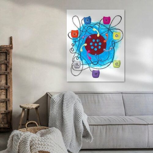 'Verbonden' artprint, verschillende opties