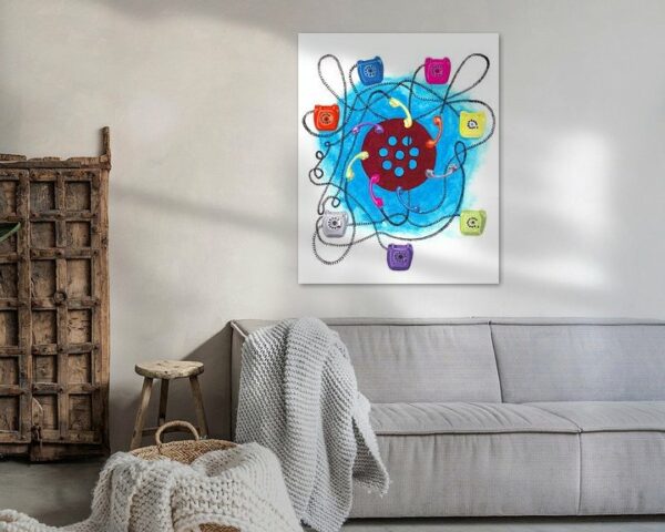 'Verbonden' artprint, verschillende opties