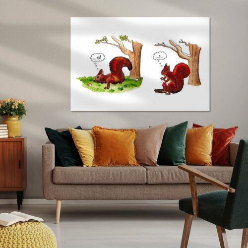 Artprint 'Vergeetachtige eekhoorn', verschillende opties