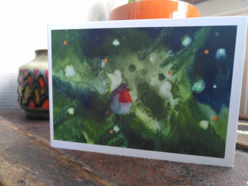 Kerstkaart 'Roodborstje'