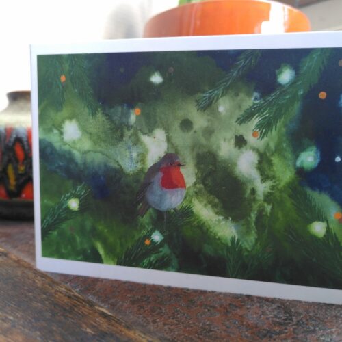 Kerstkaart 'Roodborstje'