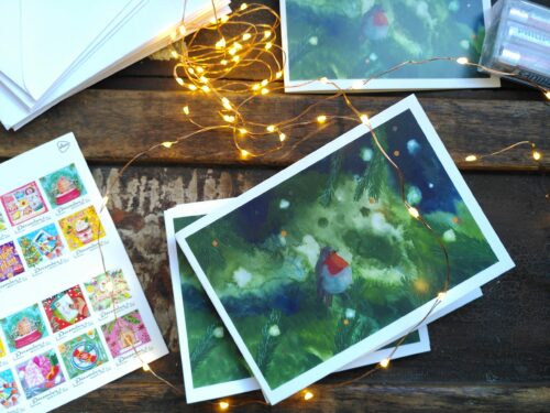 Kerstkaart 'Roodborstje' - Afbeelding 3