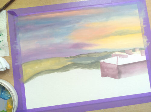 Origineel gouacheschilderij Toscane, natuurlandschap - Afbeelding 7