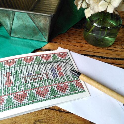 Kerstkaart eco 'We breien het wel weer recht'