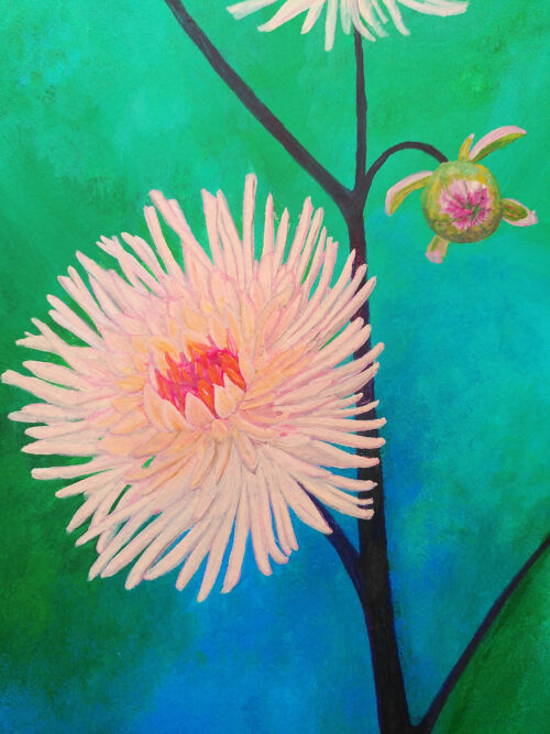 Origineel werk: Dahlia's 2 - Afbeelding 2